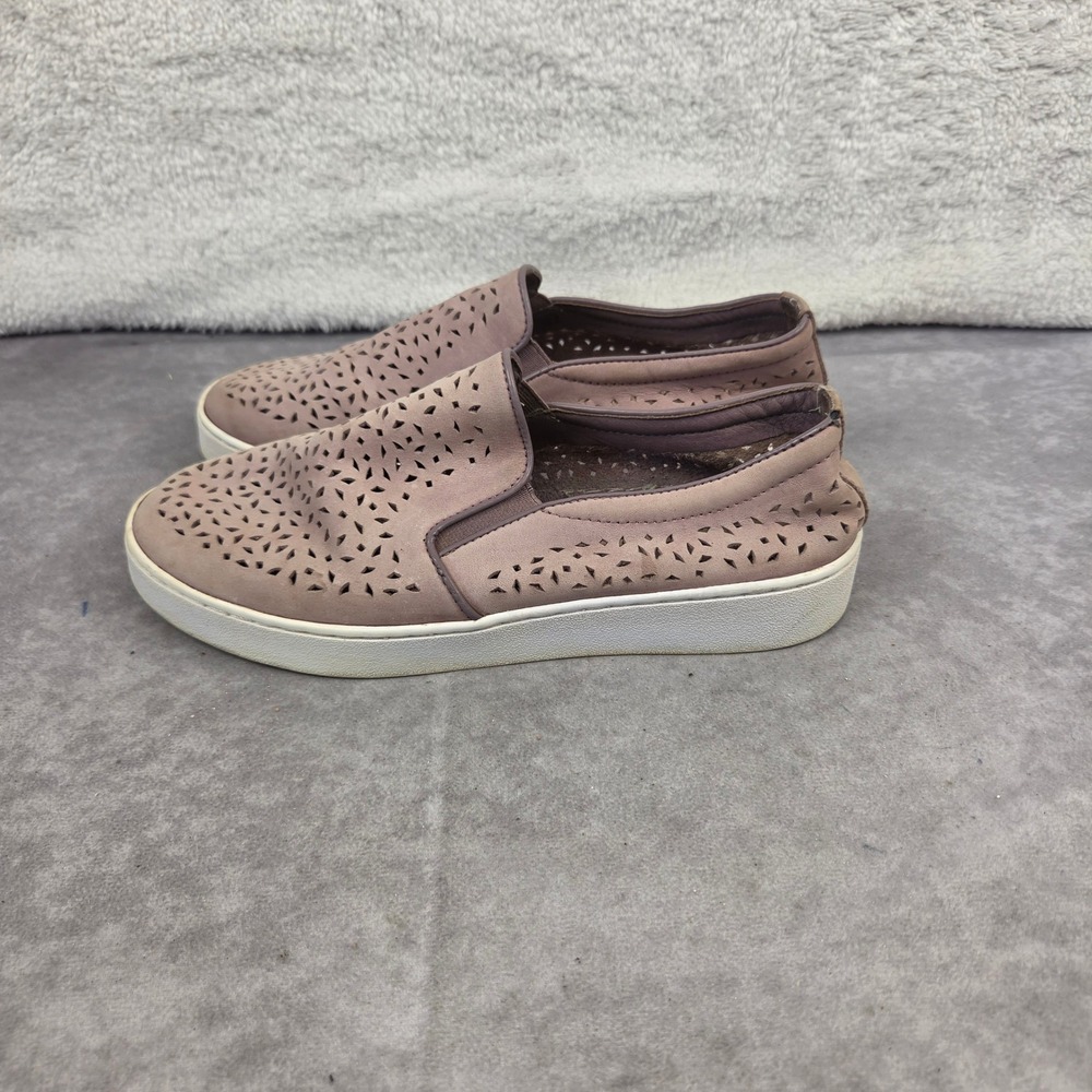 Vionic Womens Mauve Laser Cut Perforated Slip On Sneakers Flats Mauve Pink